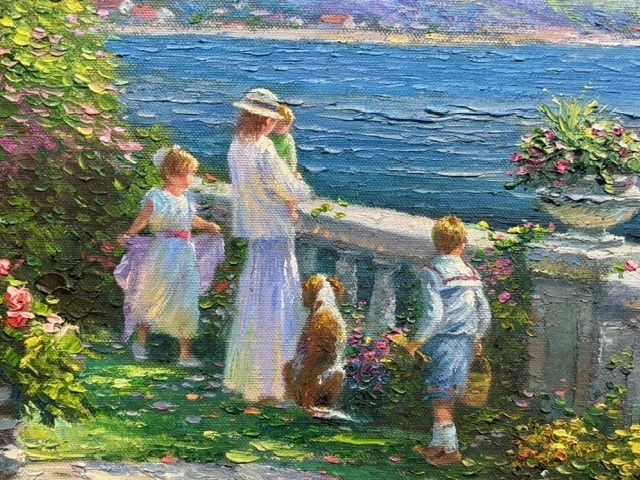 Ghambaro «View From the Garden» Hand Signed Original Oil Impressionist Art