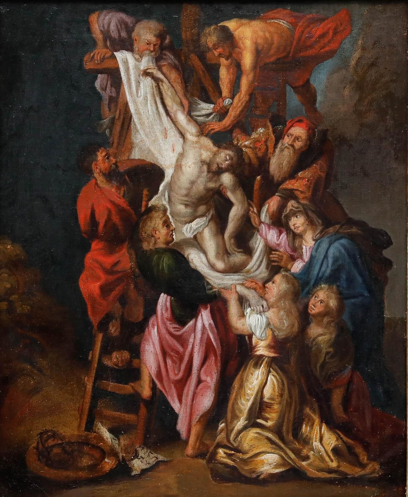 After Rubens (1577-1640) – 19th Century Oil, The Descent from the Cross