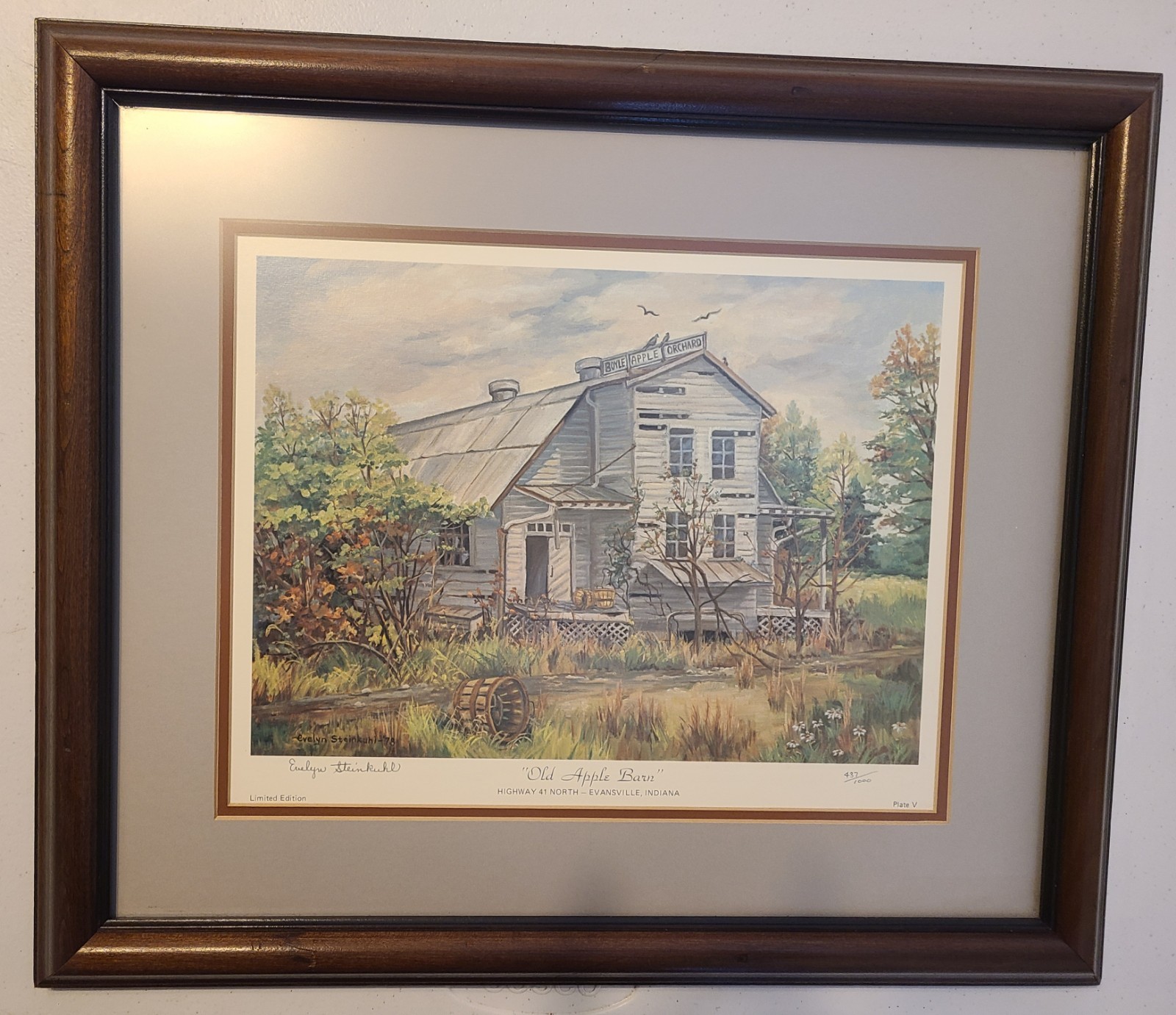 Old Apple Barn By Evelyn Steinkuhl Signed Painting 437/1000
