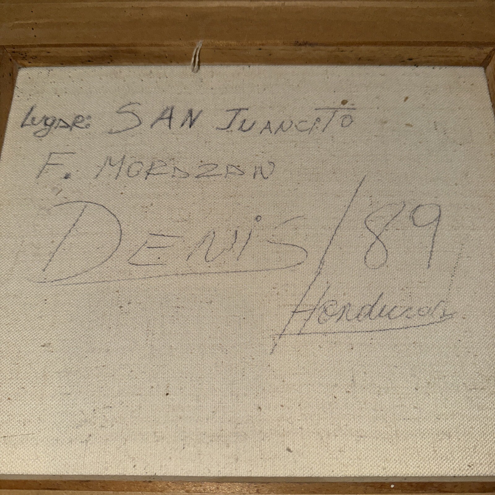 15.5×17 Framed & Signed Denis 1989 Honduras Vintage Oil Painting