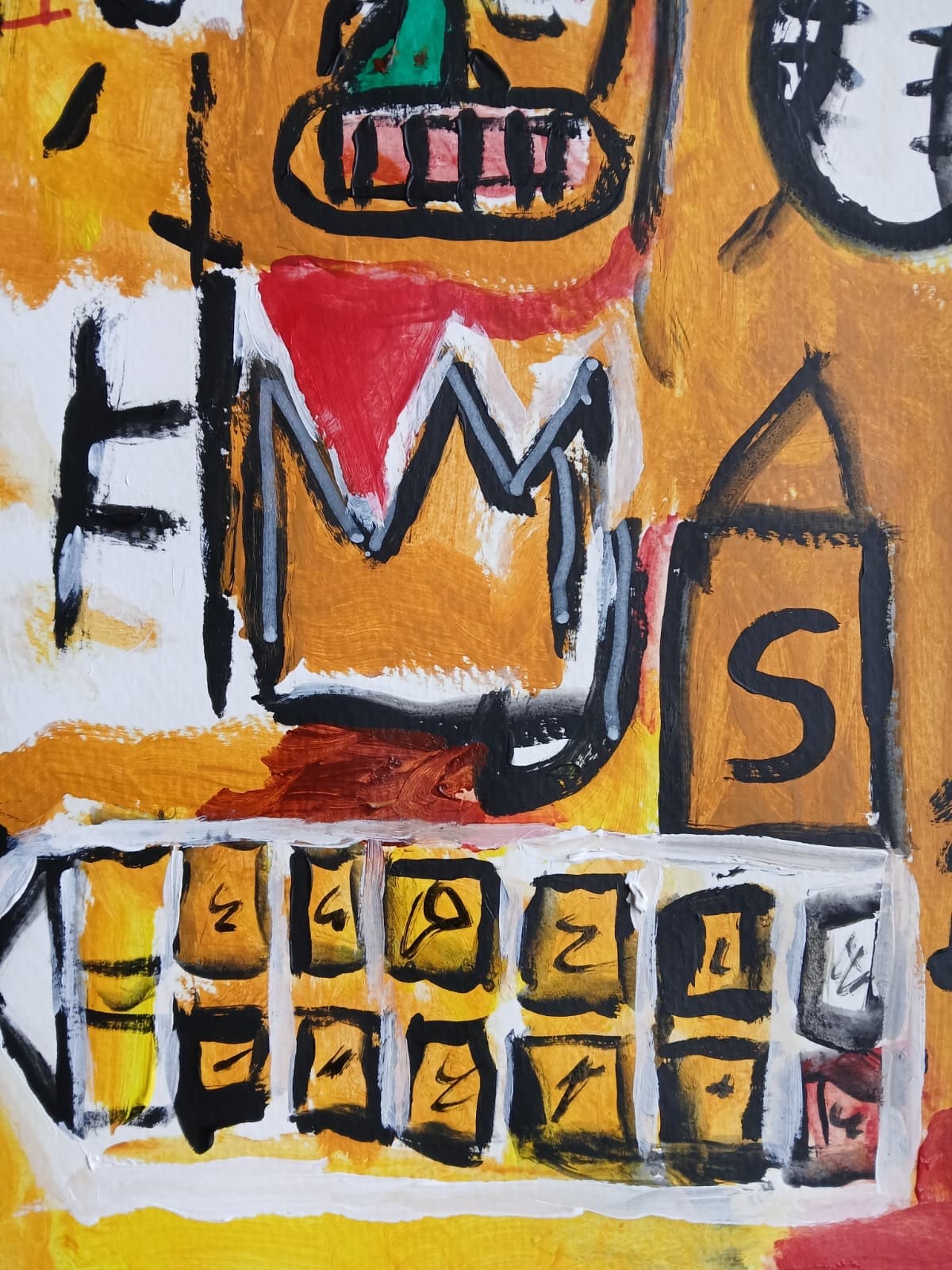 Neo-Expressionism/Abstract Basquait Sports 11×14 Modern Street Art Painting
