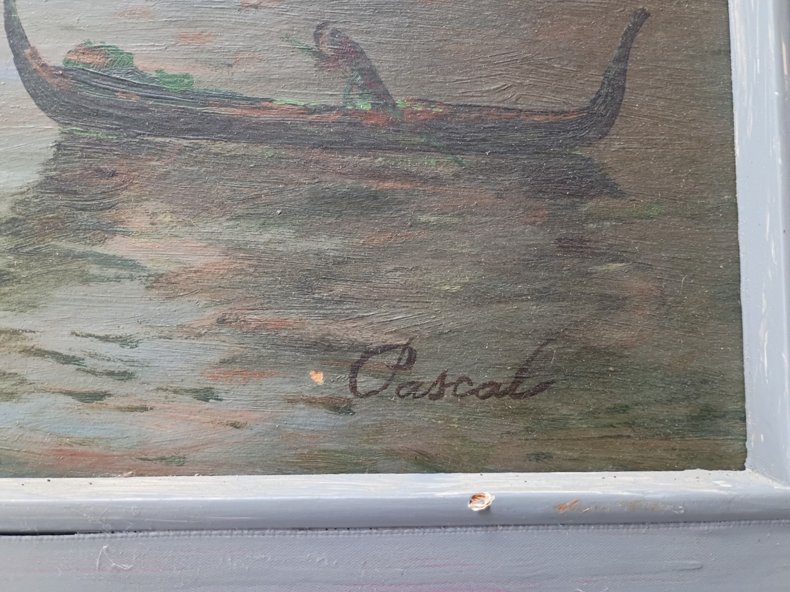 PAUL PASCAL (1839-1905) ORIGINAL FRENCH ANTIQUE VENICE CANAL SCENE OIL PAINTING