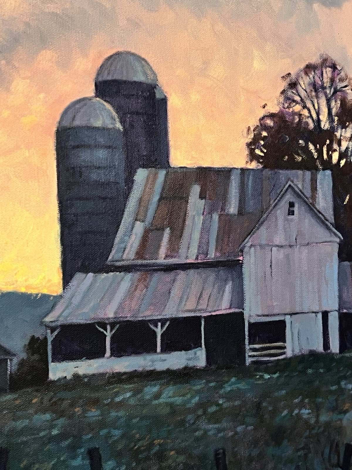 J. Scott Wolf Lancaster County Original Oil Painting Country Sunrise Dusk Framed