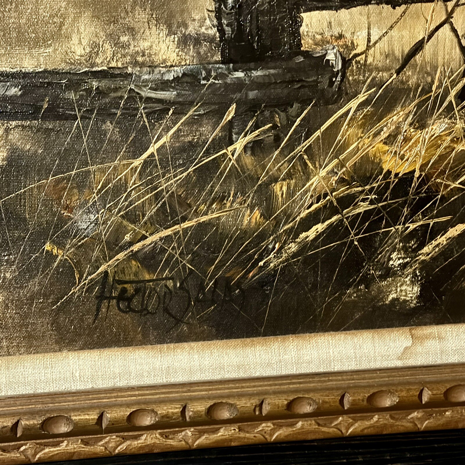 HECTOR SALAS “Untitled» Original Signed Oil Painting – 45x 45 Framed