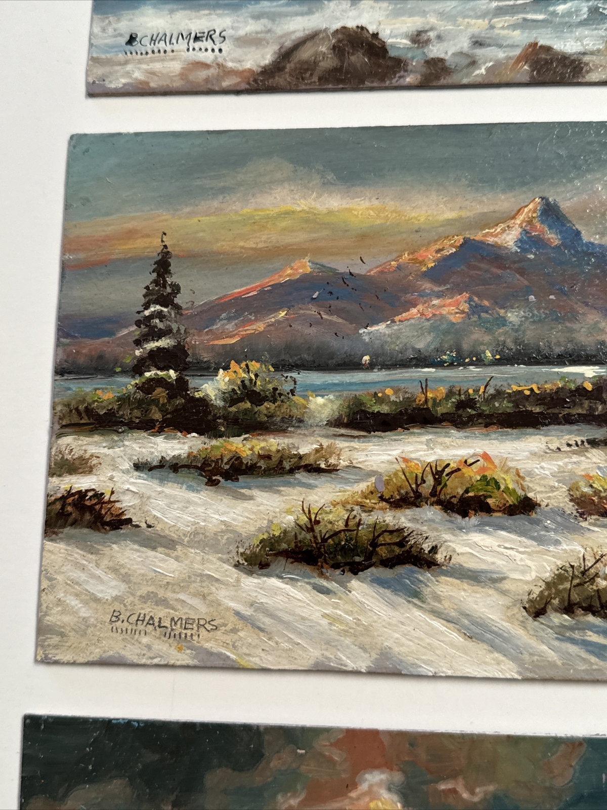 FINEST BURL CHALMERS PAINTING SMALL GEM LISTED AMERICAN desert coast LANDSCAPE