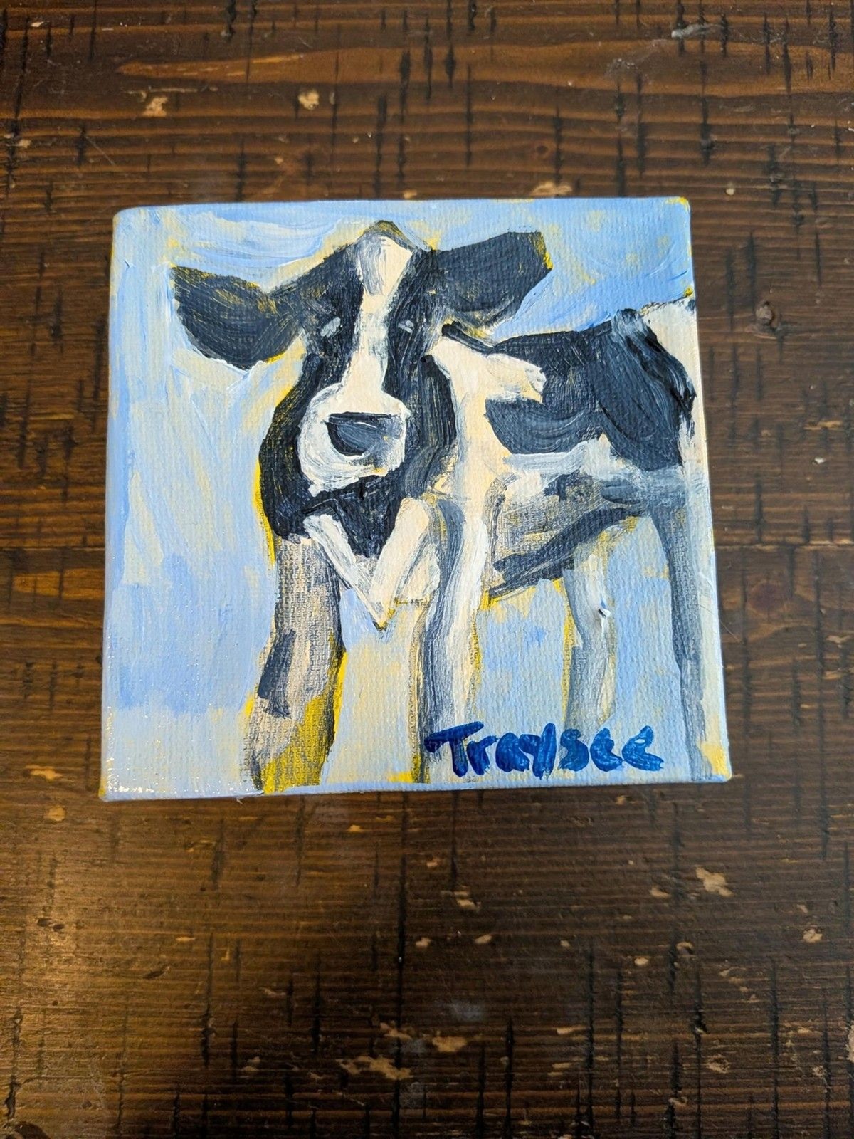 Cow Painting On Canvas, Farm Nursery Wall Art, Kids Playroom Decor, Cow Lovers