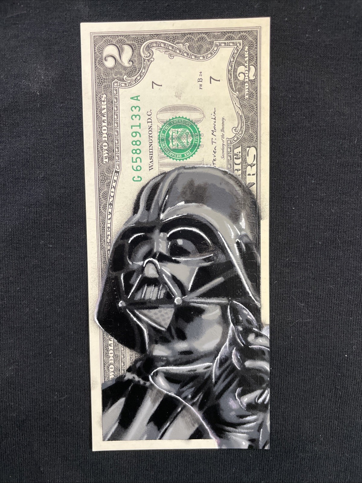 Darth Vader 2 Dollar Bill painting Graffiti Art Street Art Star Wars Dark side