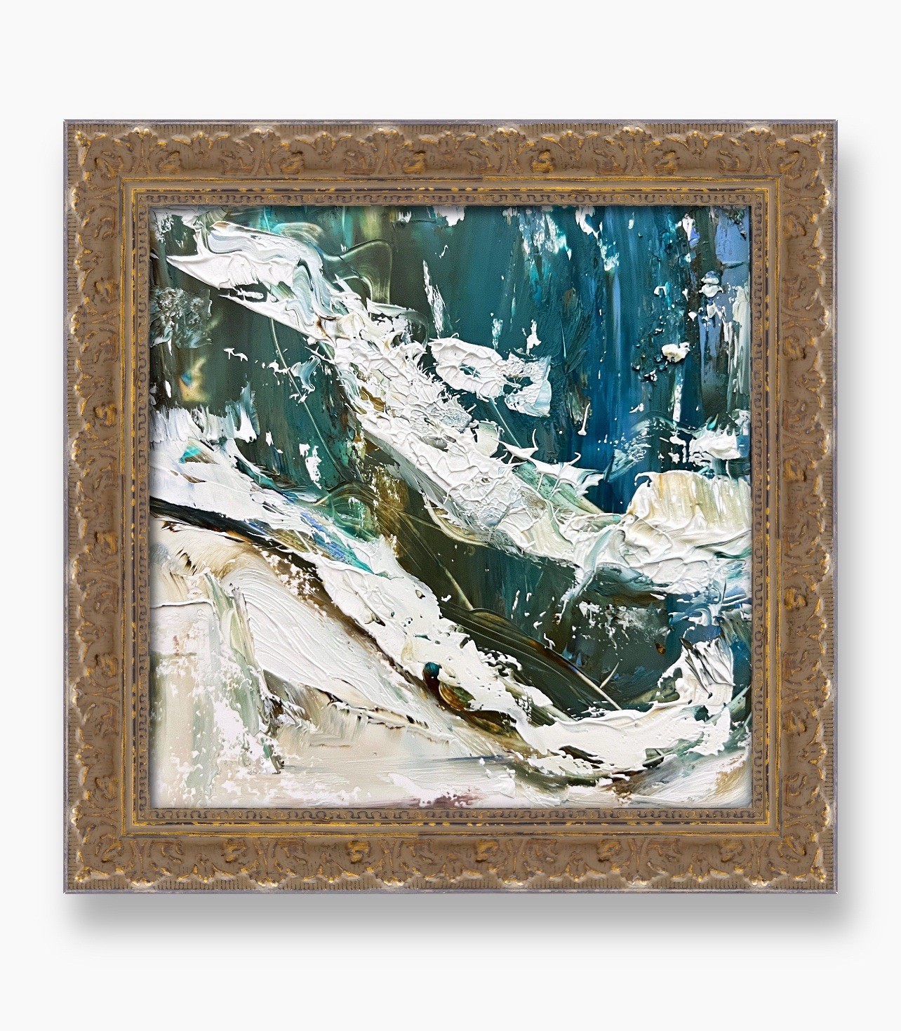 Virginia Beach Shoreline • Dramatic Ocean Energy Impasto Expressive Artwork Gift