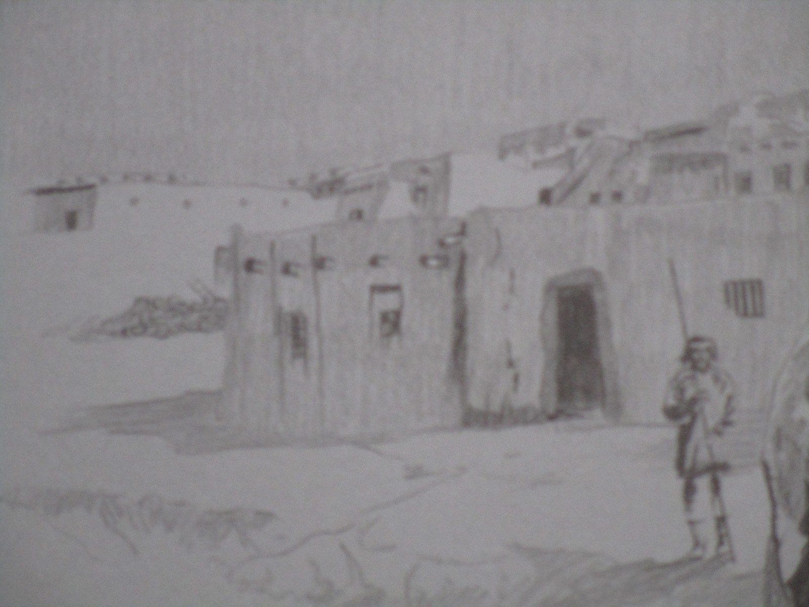 GENE LOCKLEAR DRAWING PAINTING NATIVE AMERICAN INDIAN PUEBLO PORTRAIT LANDSCAPE
