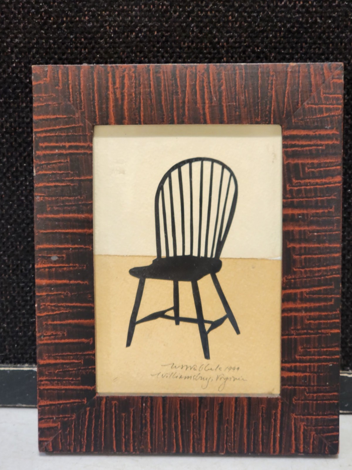 1999 ARTIST SIGNED Silhouette Windsor Chair Picture WILLIAMSBURG VIRGINIA