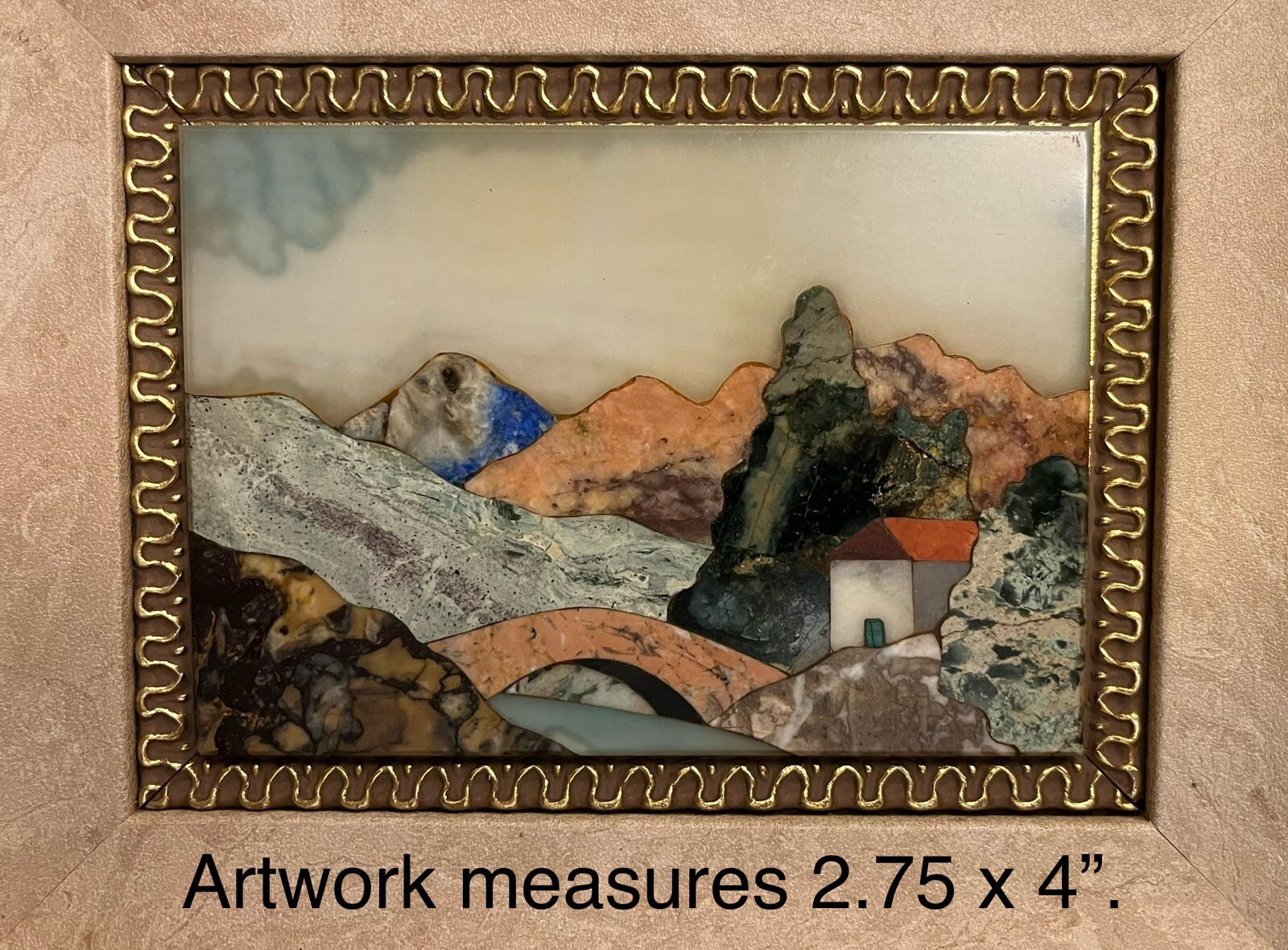 Pietra Dura Italian Landscape Mosaic Stone Firenze Marble Artwork House Trees