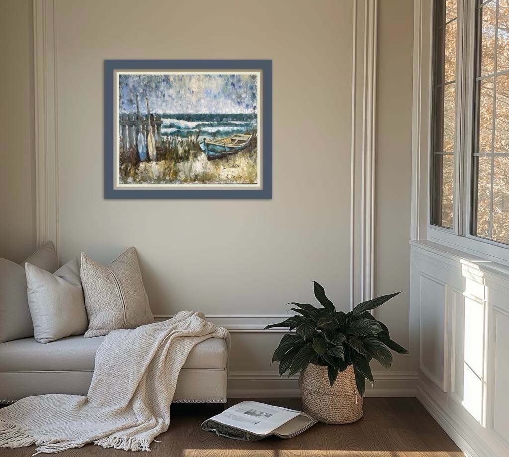 Coastal boat Original oil painting Nautical wall art Marine artwork Hand painted