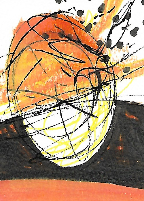 ACEO ATC CARD «Space Egg» REASOR Original Abstract Painting 2.5×3.5