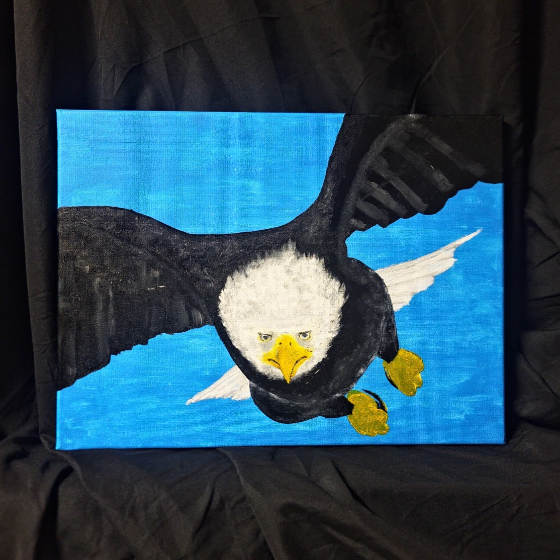 Oil/Acrylic Painting,12×16,Canvas,Eagle,Bird in flight,Framed/Unframed