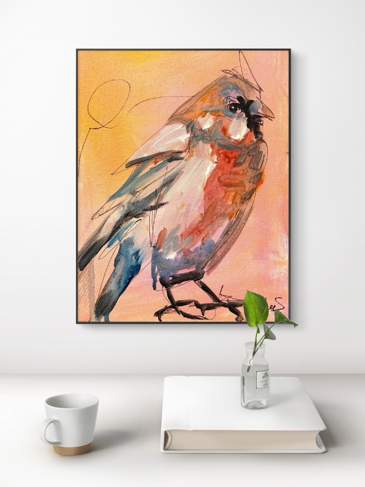 SAMATOWIC Original Abstract Bird Expressionism 8×10 Handmade Signed Fine Art 250