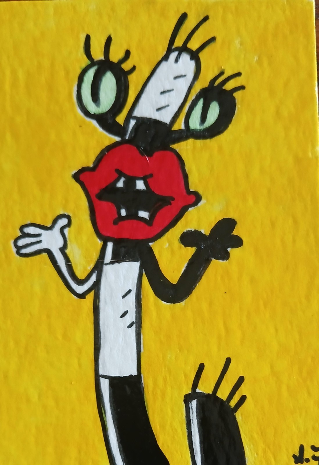 Aaahhhh Real Monsters Oblina ATC ACEO ORIGINAL HAND PAINTED OOAK Suzanne Foster