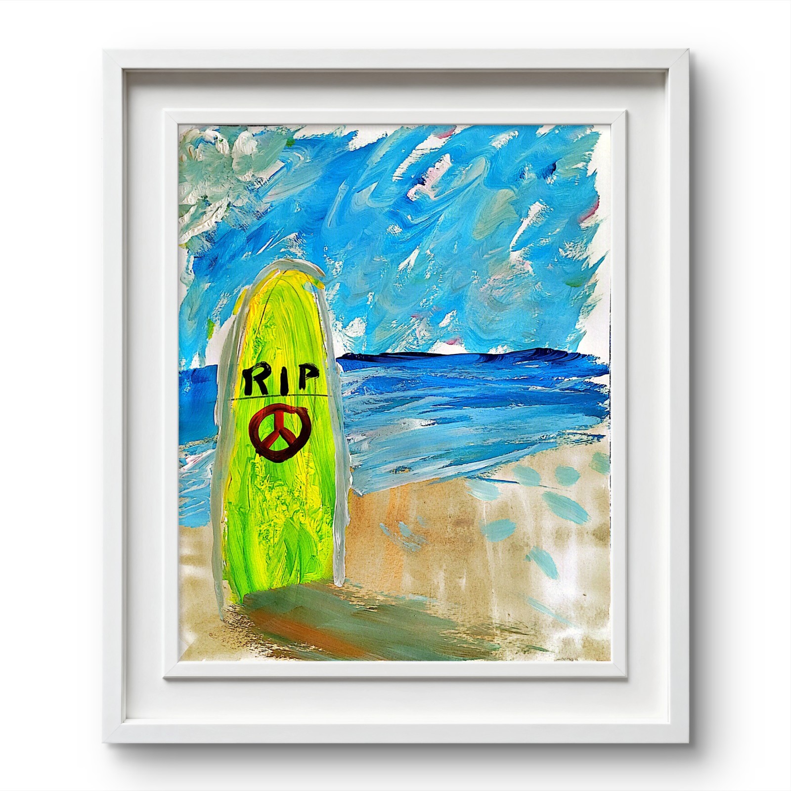 Surfers’ Graveyard Abstract Expressionist Original Gallery Paper Painting 11×14