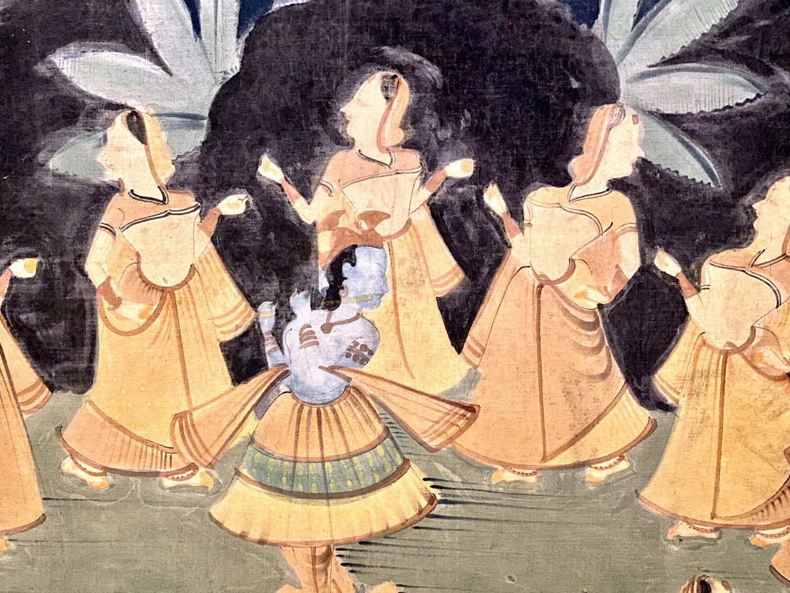 Large, Original Pichwai – Bani Thani Style- Painting featuring Krishna Fluting