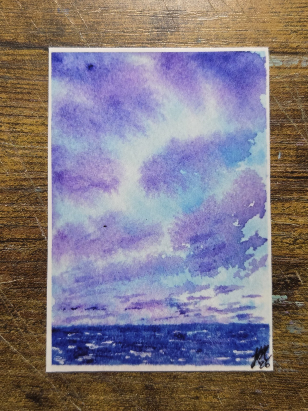 ACEO *Art Print of Original watercolor «Beach Day» by El Duderino