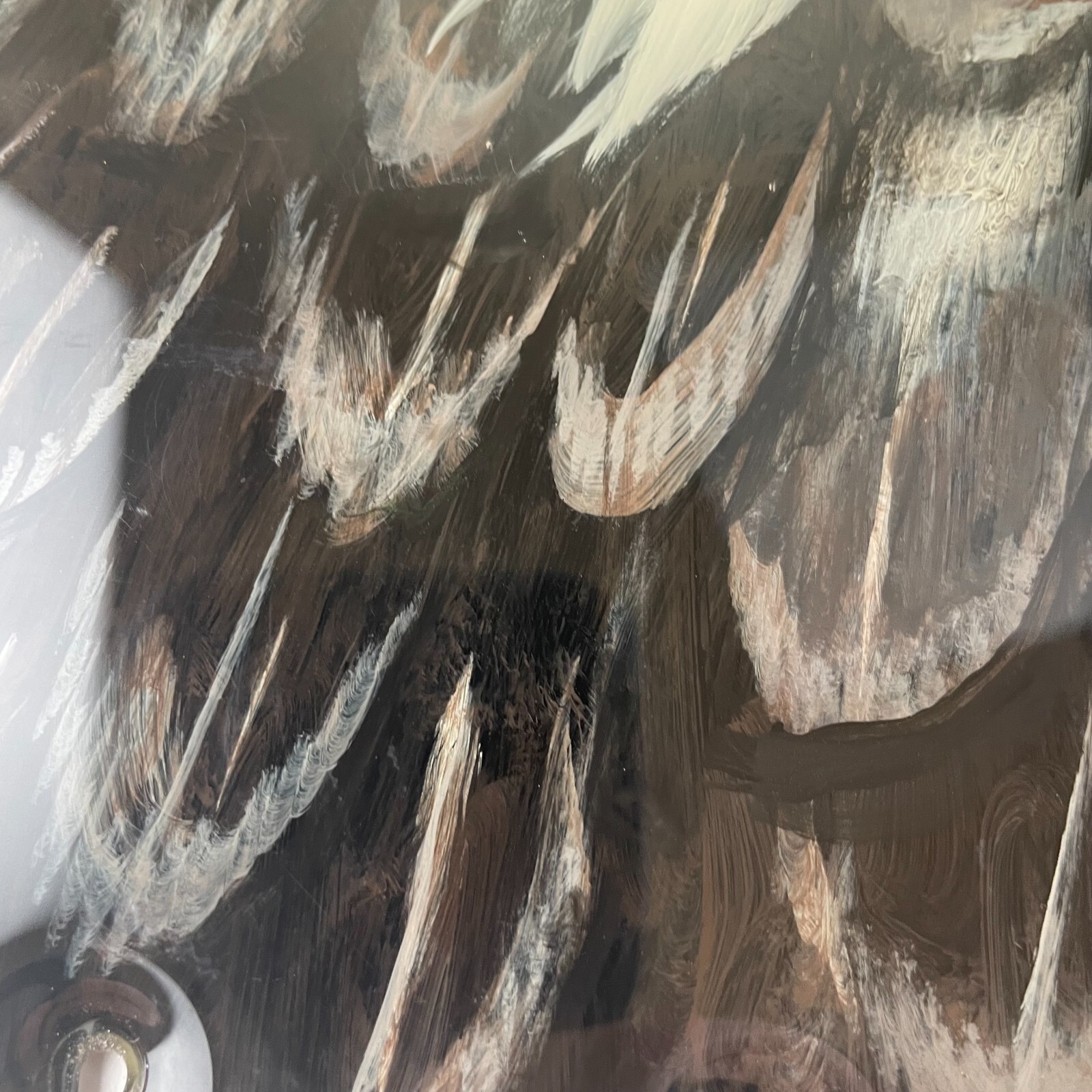 American Bald Eagle Portrait Painting Original Art Allen Herres Saw Blade 18″