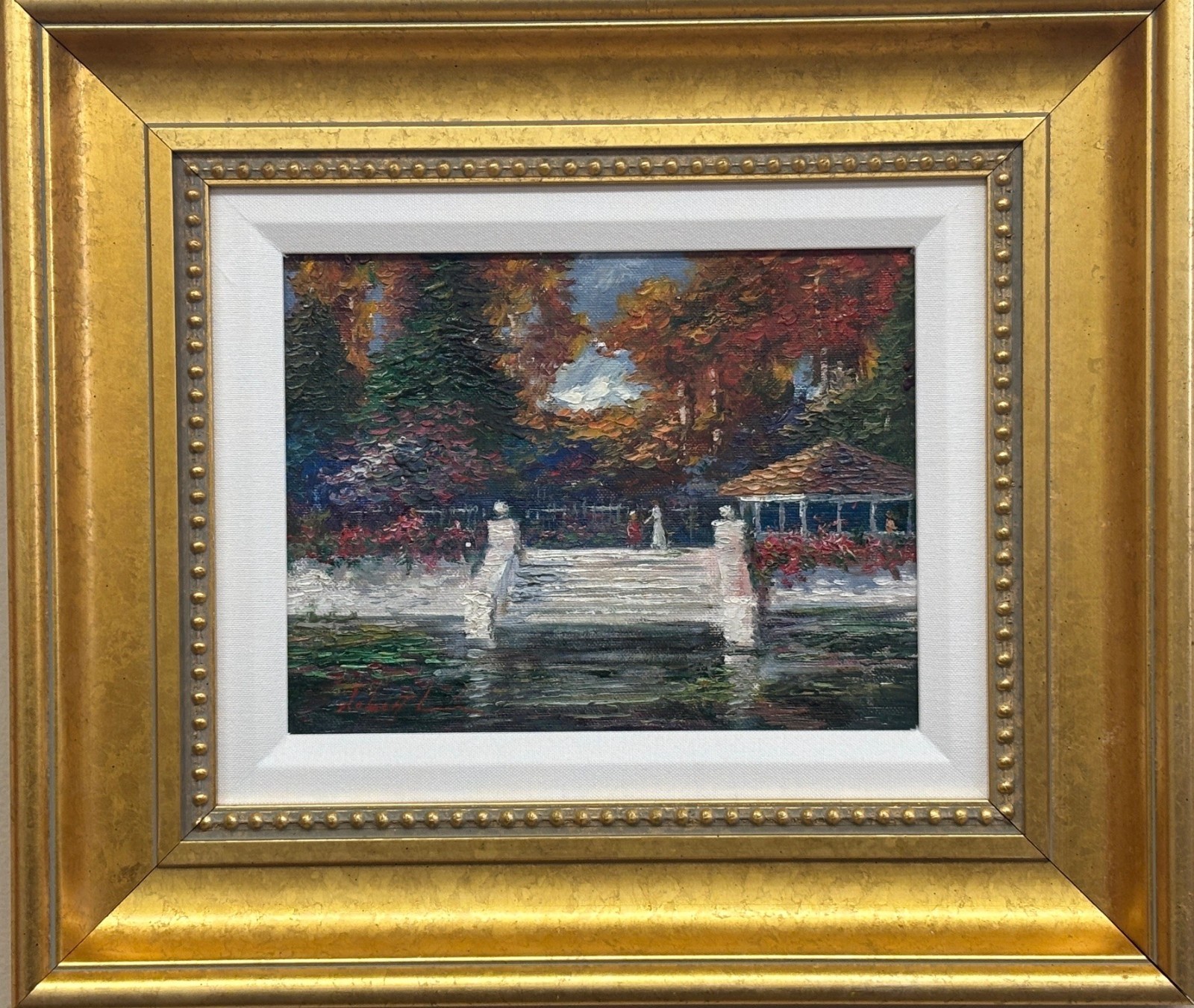 Robert Lui «Summer Reflections» Hand Signed Framed Original Oil Flowers Art New!