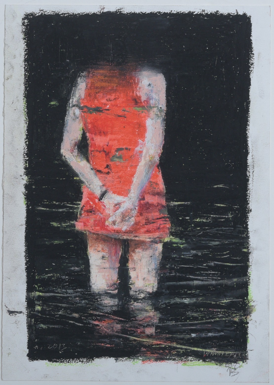 Wilfrid Moizan, 11″x7″ oil pastel on paper, ex Saatchi Art