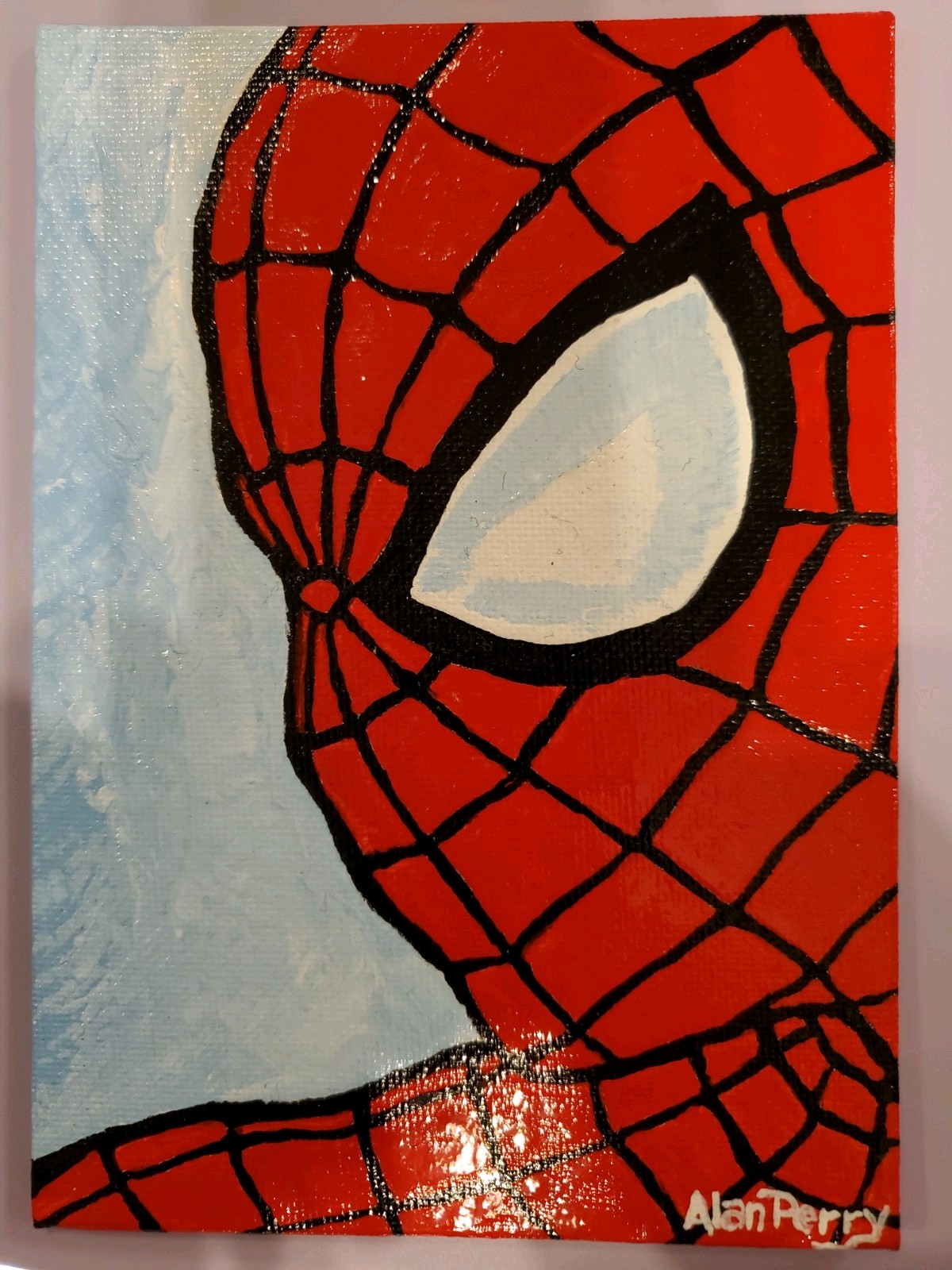 Spiderman, Marvel Hero, Original 5″×7″ Acrylic Painting