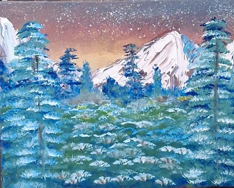 Fantasy Mountains, Acrylic Painting – 16×20 Hand Painted Artwork on Canvas