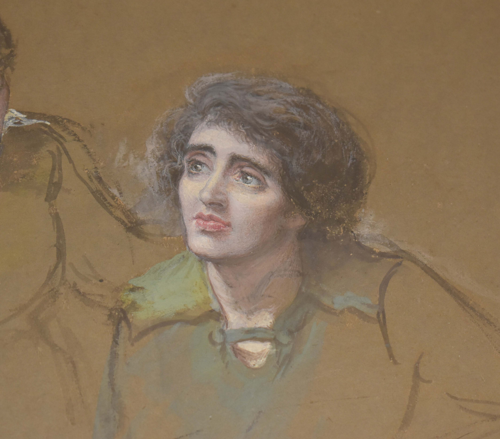 SIMEON SOLOMON-British Realist-Original Signed Watercolor-Figure Study-c. 1890