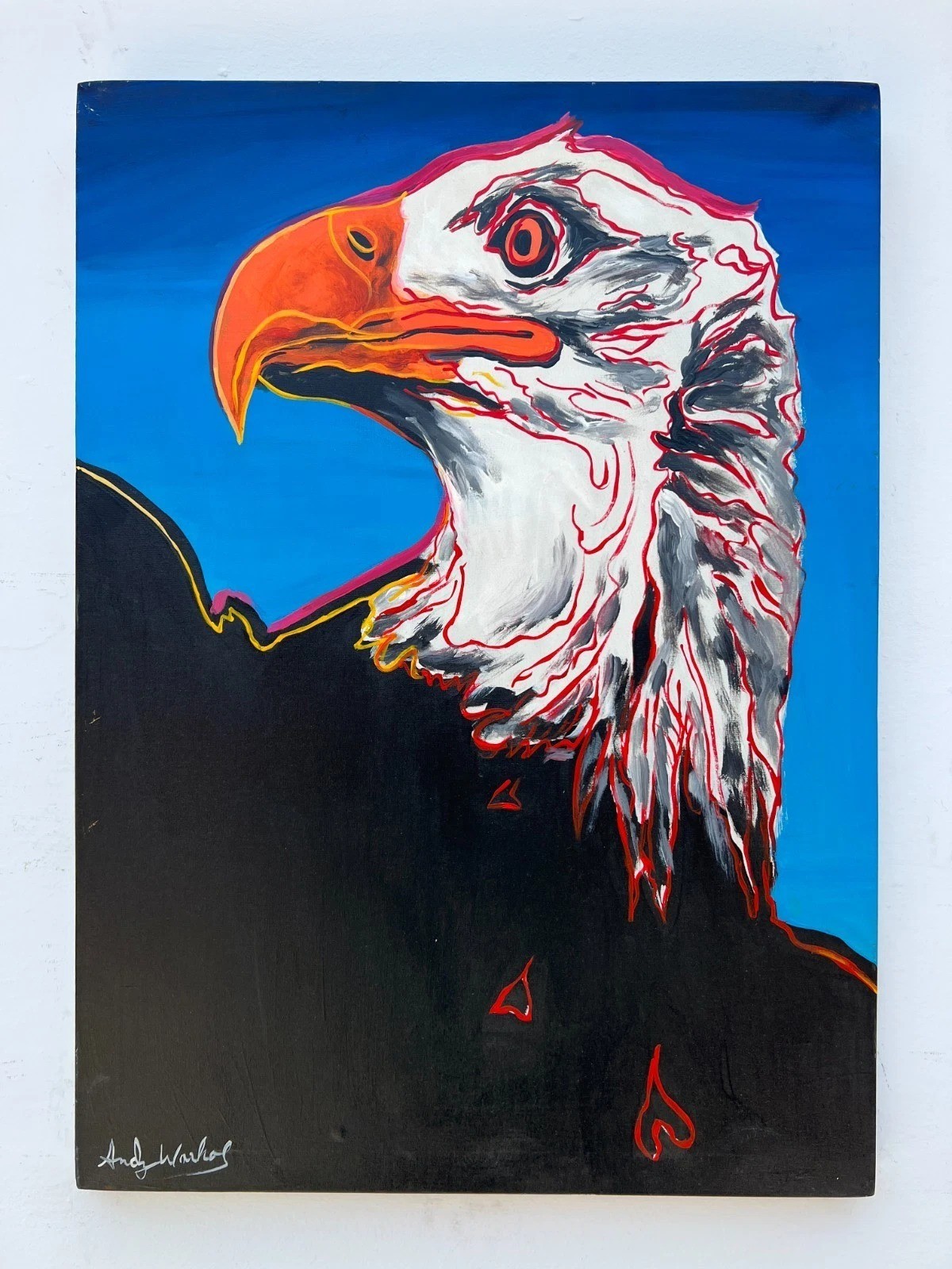 ANDY WARHOL OIL ON CANVAS PAINTING SIGNED 20 x 27 in