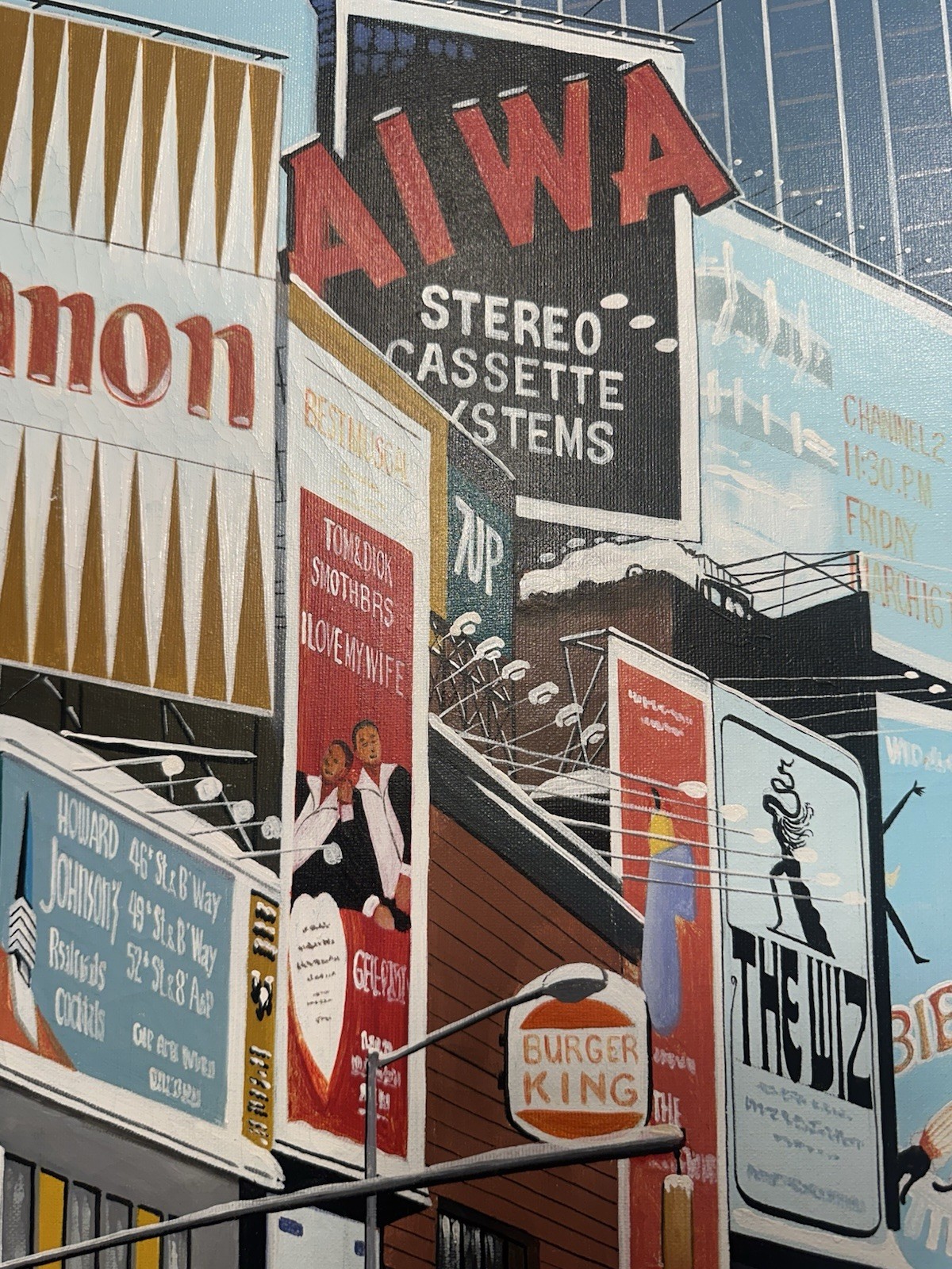 Original 1977 “TIMES SQUARE” NYC Oil/ Canvas Painting LISTED ARTIST D. Hayward