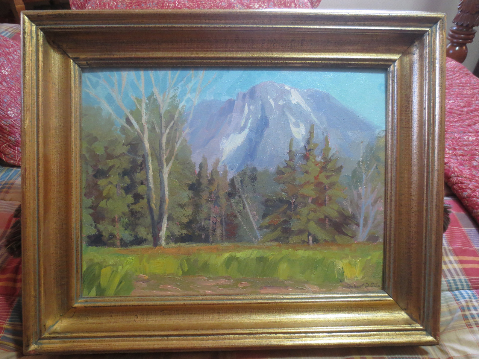 ROBERT SALO «MT. MORAN IN THE MORNING» ORIGINAL OIL ON BOARD GRAND TETON PARK