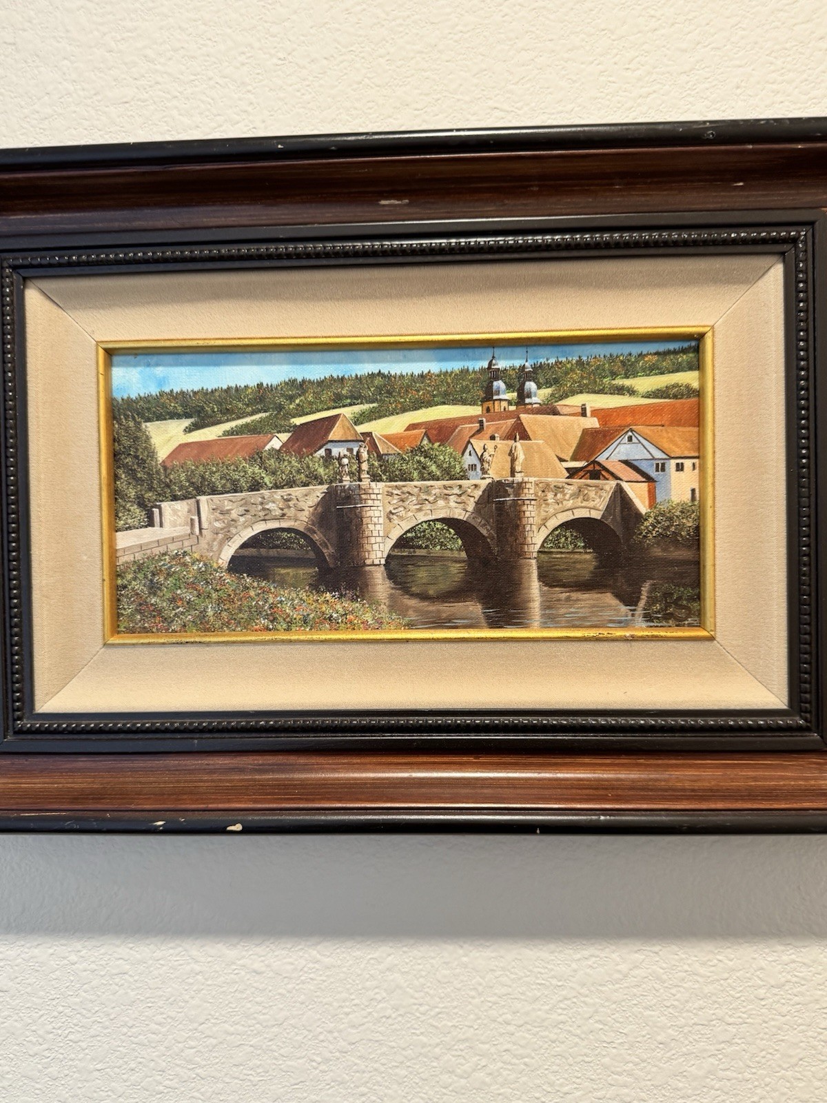 EUGENE SCHMIDT Original Bridge Over the LANDSCAPE SANTA BARBARA Oil Canvas COA