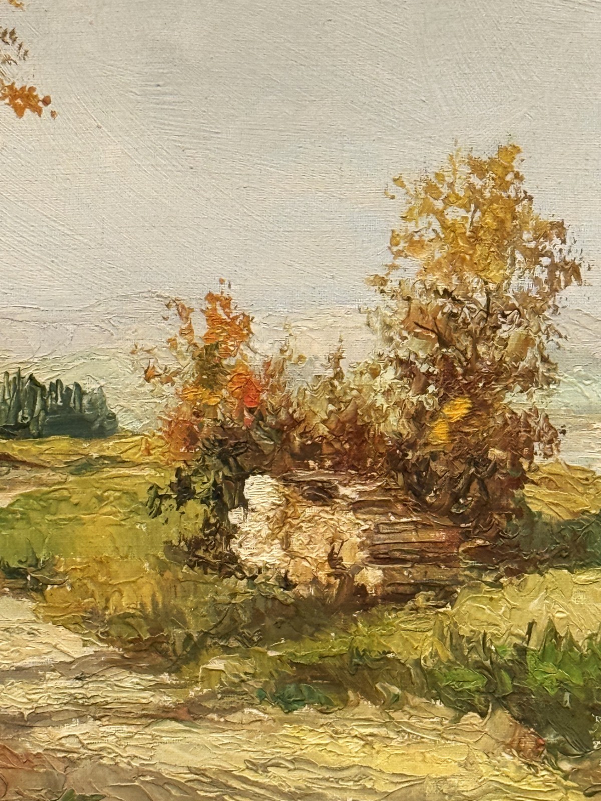 Ernst F. Karger (Austria), VTG E. 20th C Textured O/C Autumnal Landscape, Signed