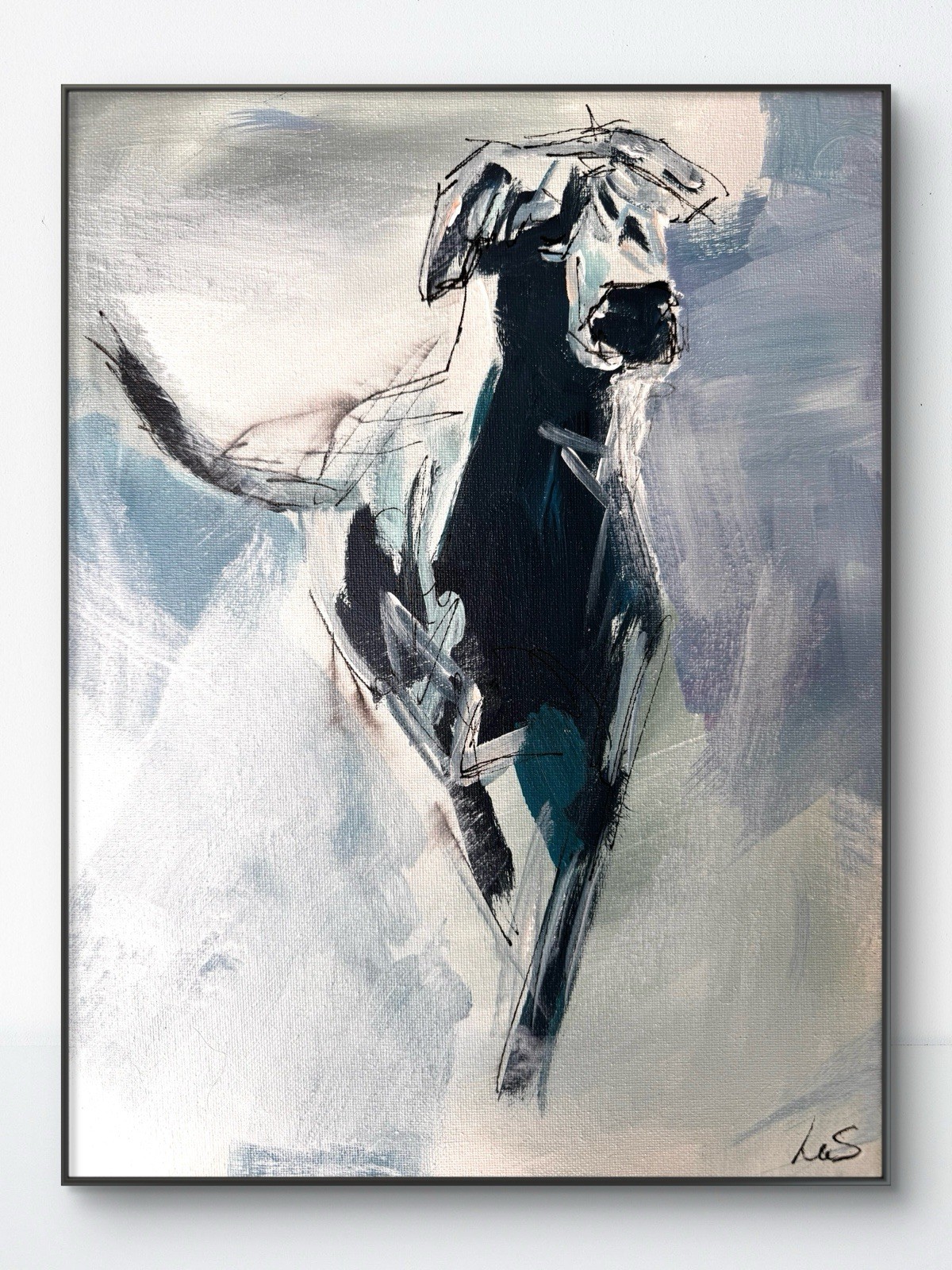 SAMATOWIC Original Abstract Expressionism Dog 11×14 Handmade Signed Fine Art 295