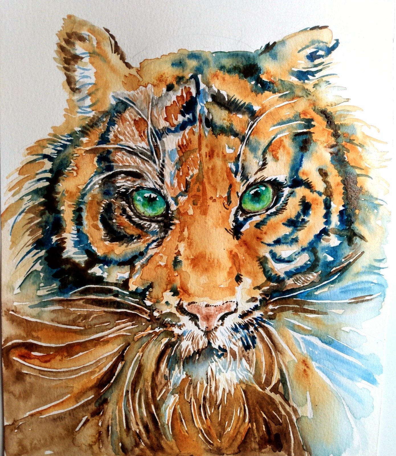 Tiger,wild cat art painting,wildlife animal lover best gift,home interior design
