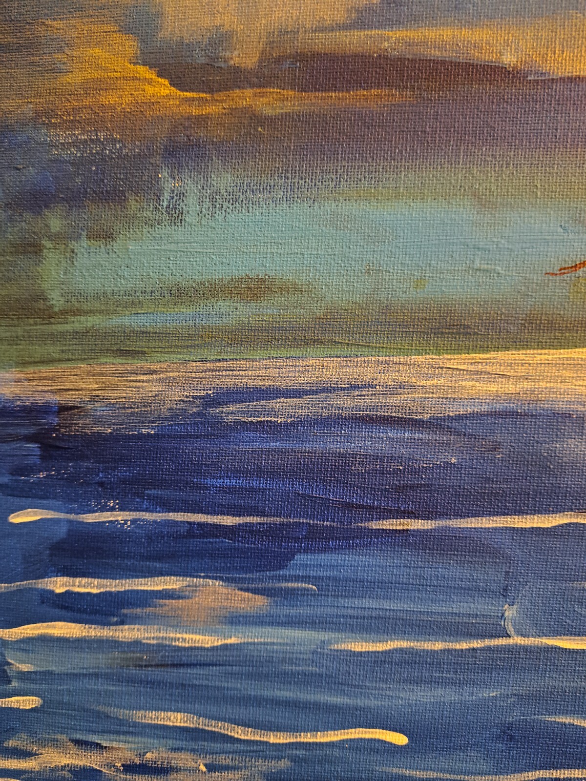 Original acrylic ink «Red Balloons at Beach» Beachscape 14×11 Limited 1/1 Signed