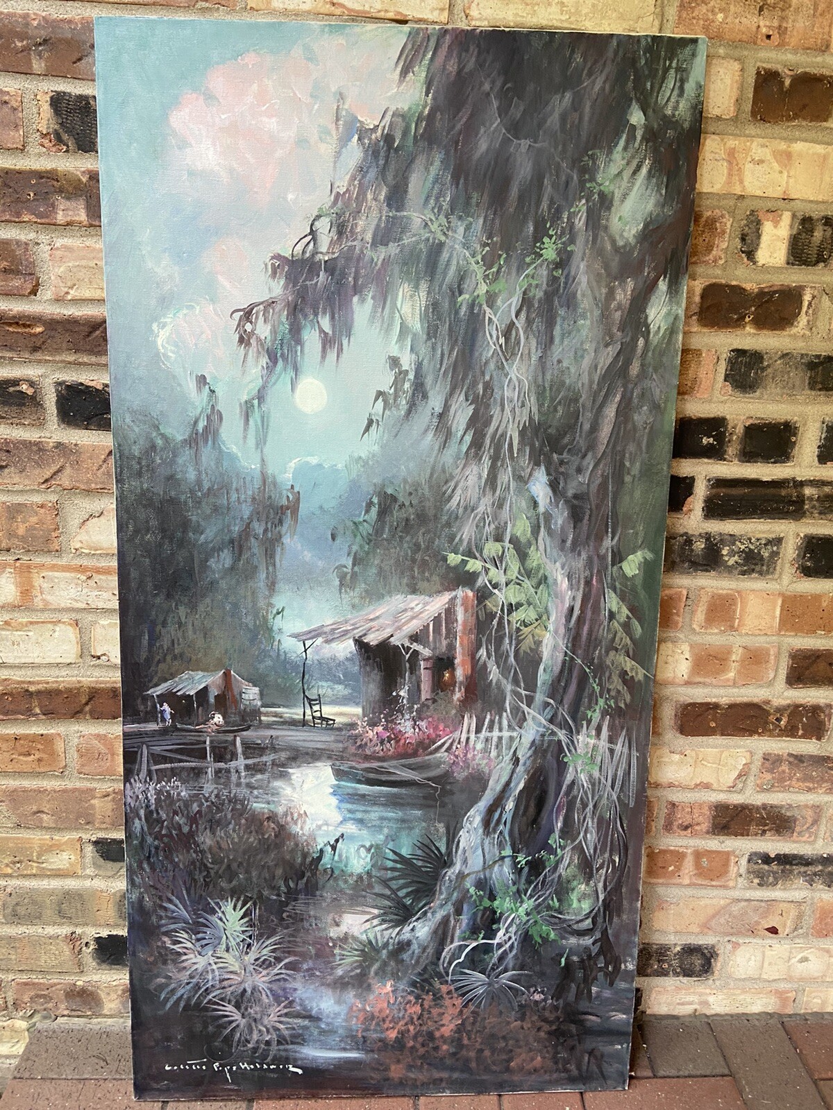 Colette Pope Heldner Louisiana Bayou Country “Swamp Idyl”Oil on Canvas 24” x 48”