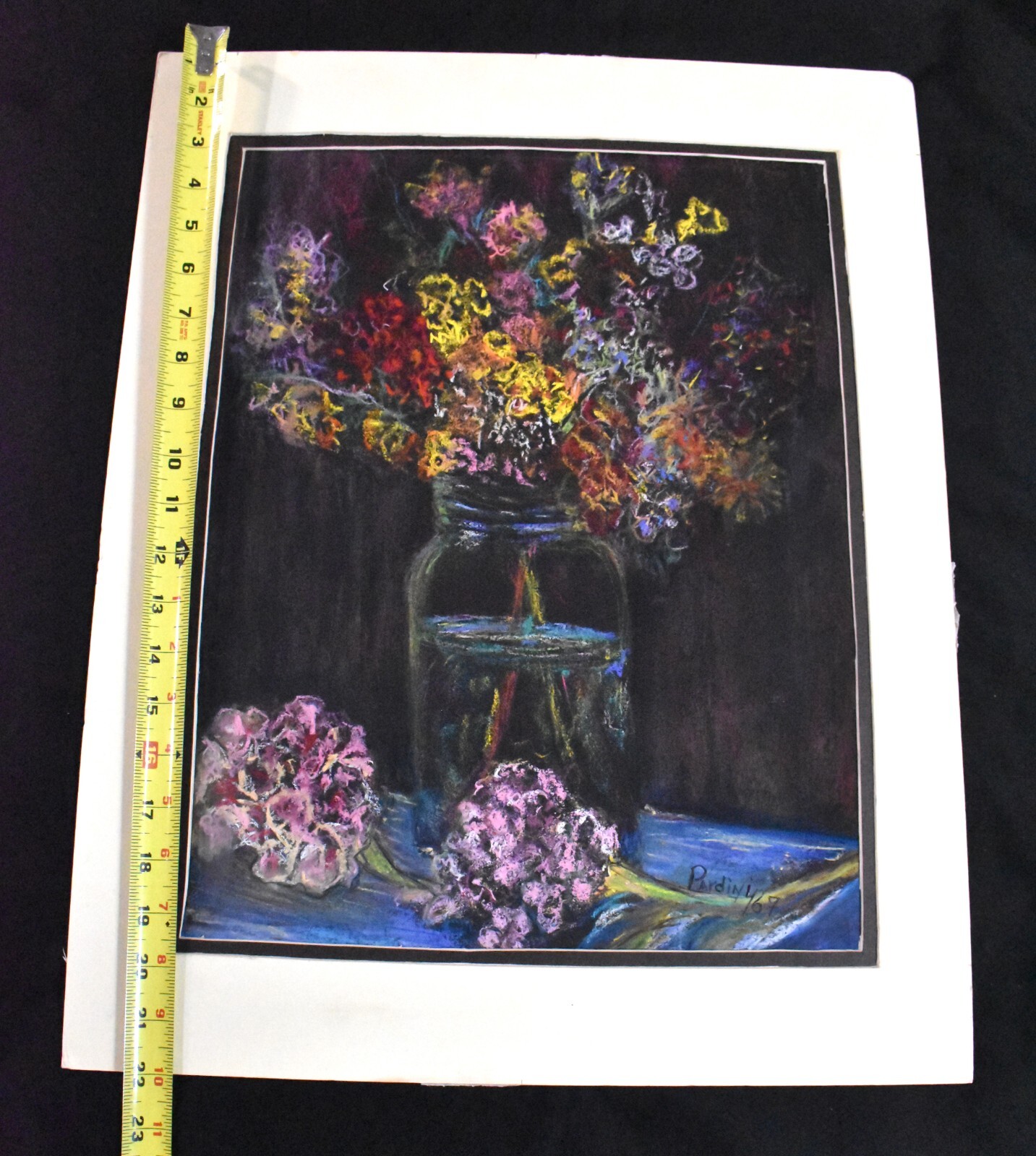LUIS PARDINI, Cuban Artist, Original Painting, «Fiori Sul Pomello», 17″x 13″