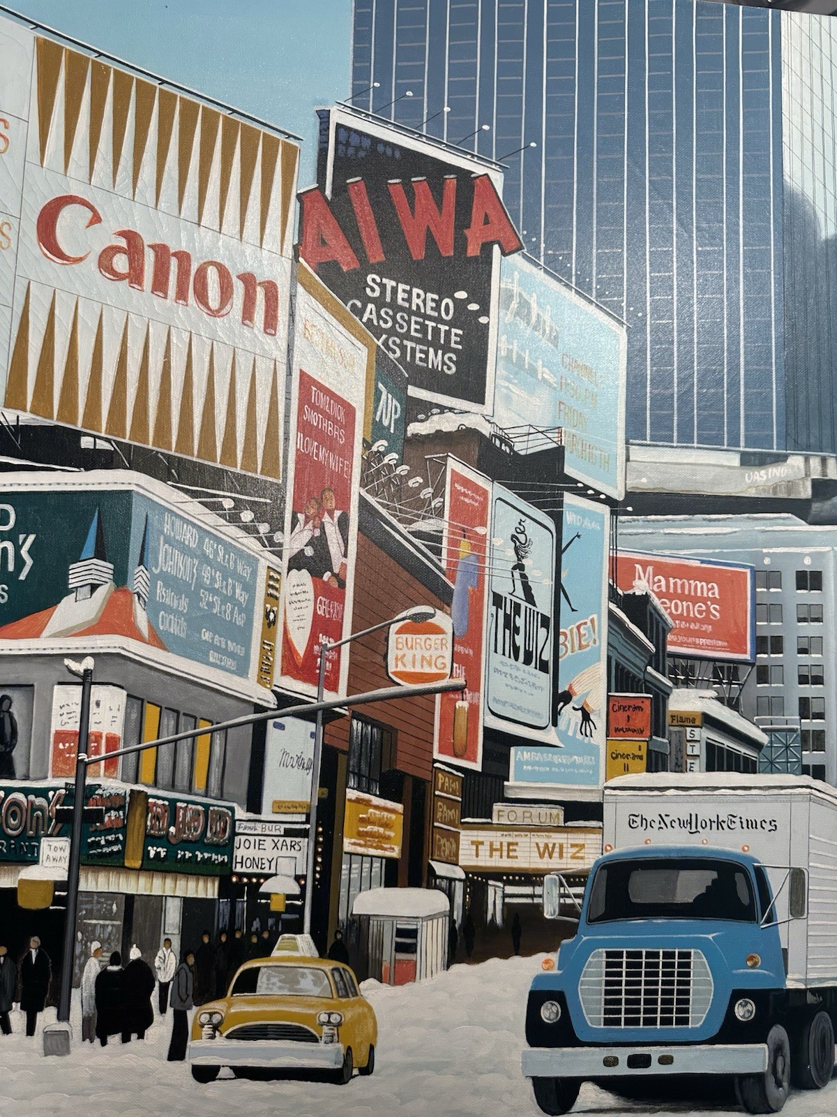Original 1977 “TIMES SQUARE” NYC Oil/ Canvas Painting LISTED ARTIST D. Hayward