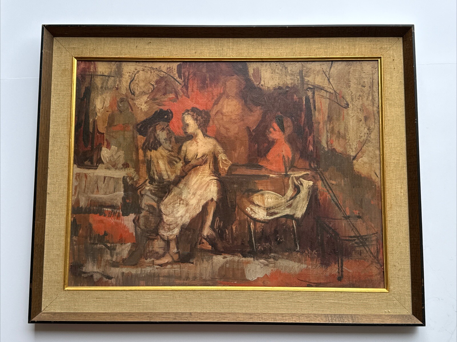 MID CENTURY PAINTING MODERNIS LISTED BILL VOSS NEW MEXICO ARIZONA EXPRESSIONIST