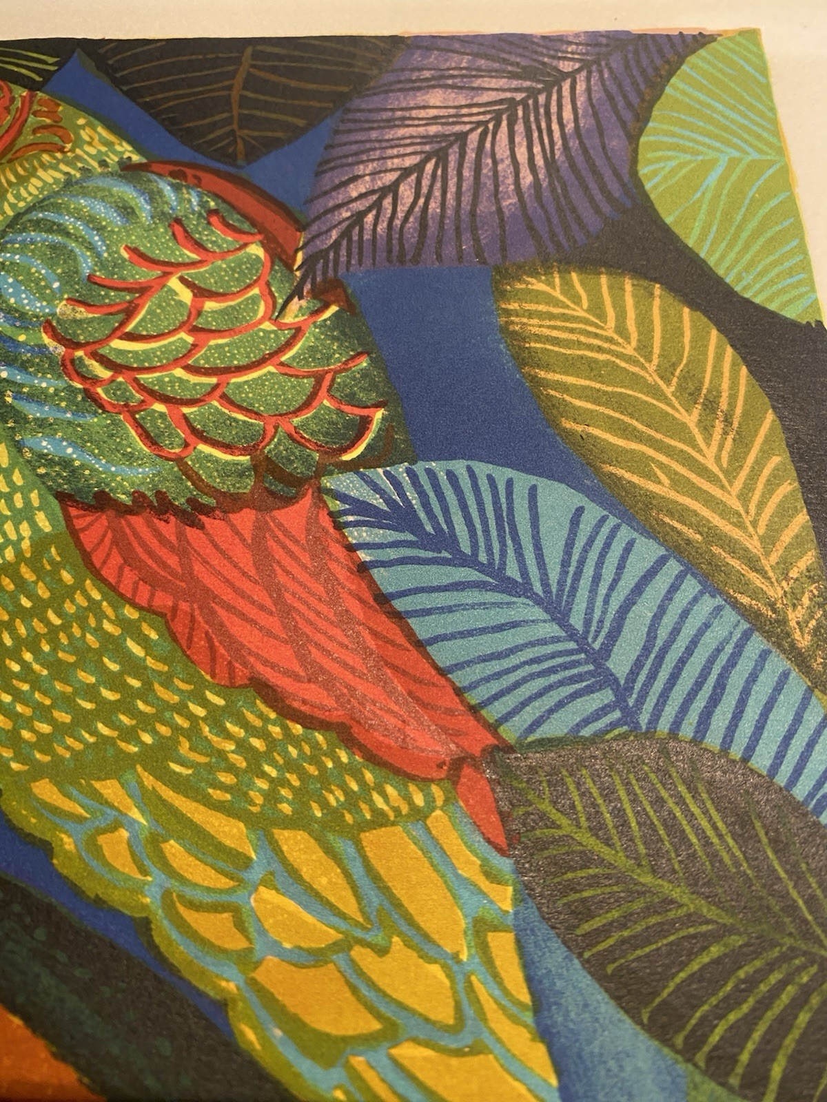 Vintage artist JUDITH BLEDSOE lithograph PRINT “Parrot & Cockatiel Signed