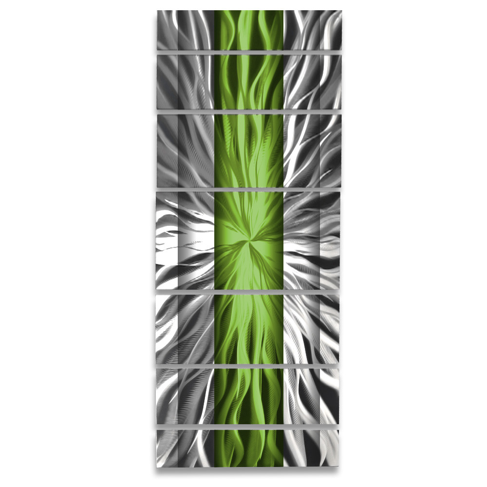 Green Modern Contemporary Metal Wall Sculpture Big Art Work Painting Home Decor