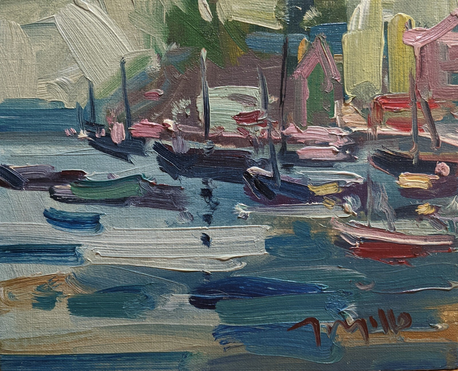 SAILBOAT BAY LAKE OCEAN BEACH NAUTICAL JOSE TRUJILLO (Moving Sale All Must Go)