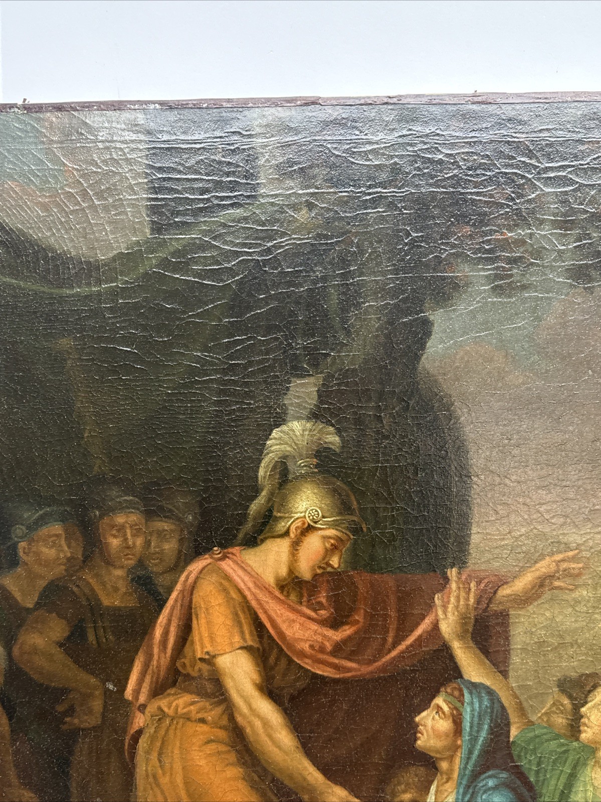 LARGE OLD MASTER PAINTING ANTIQUE ICON RELIGIOUS BIBLICAL RESTORATION PROJECT
