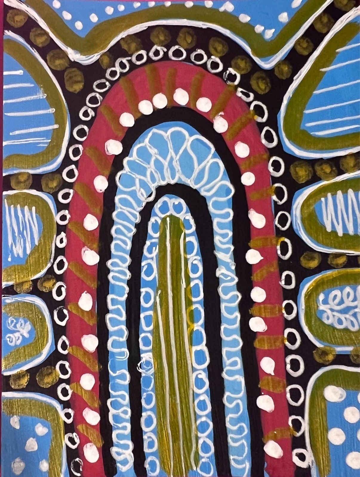 ACEO Art Card, Acrylic Marker, Abstract, Card Stock Paper
