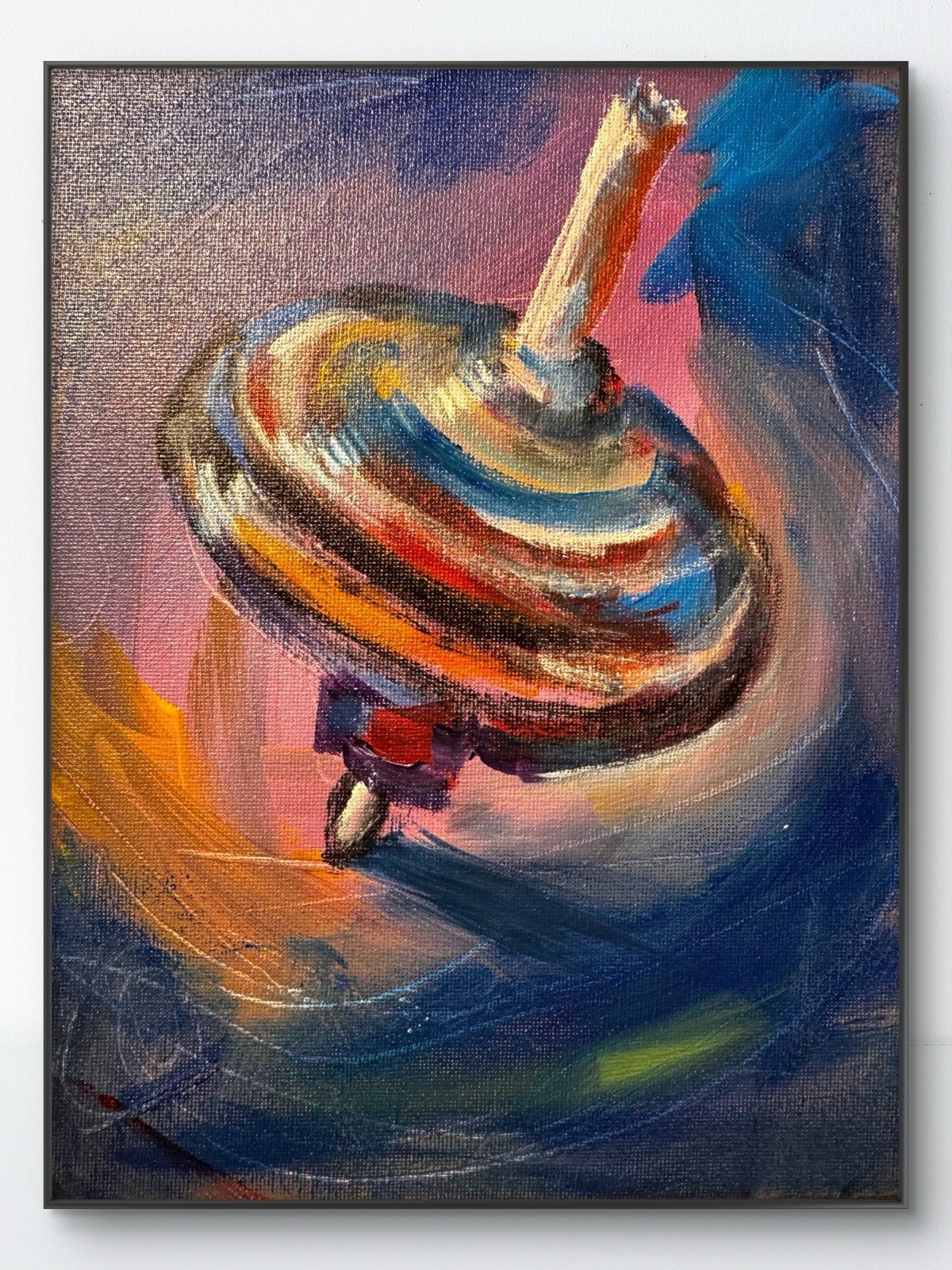 SAMATOWIC Original Abstract Toy Top 8×10 Colorful Signed Nursery Wall Art 235