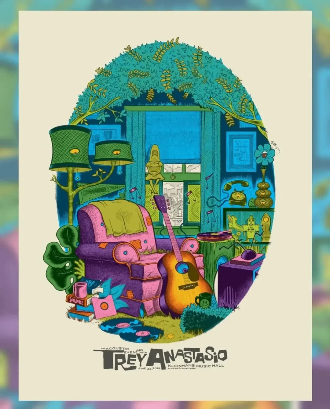 Trey Anastasio Buffalo NY Concert Poster 2026 Kleinhans Music Hall Acoustic Prin