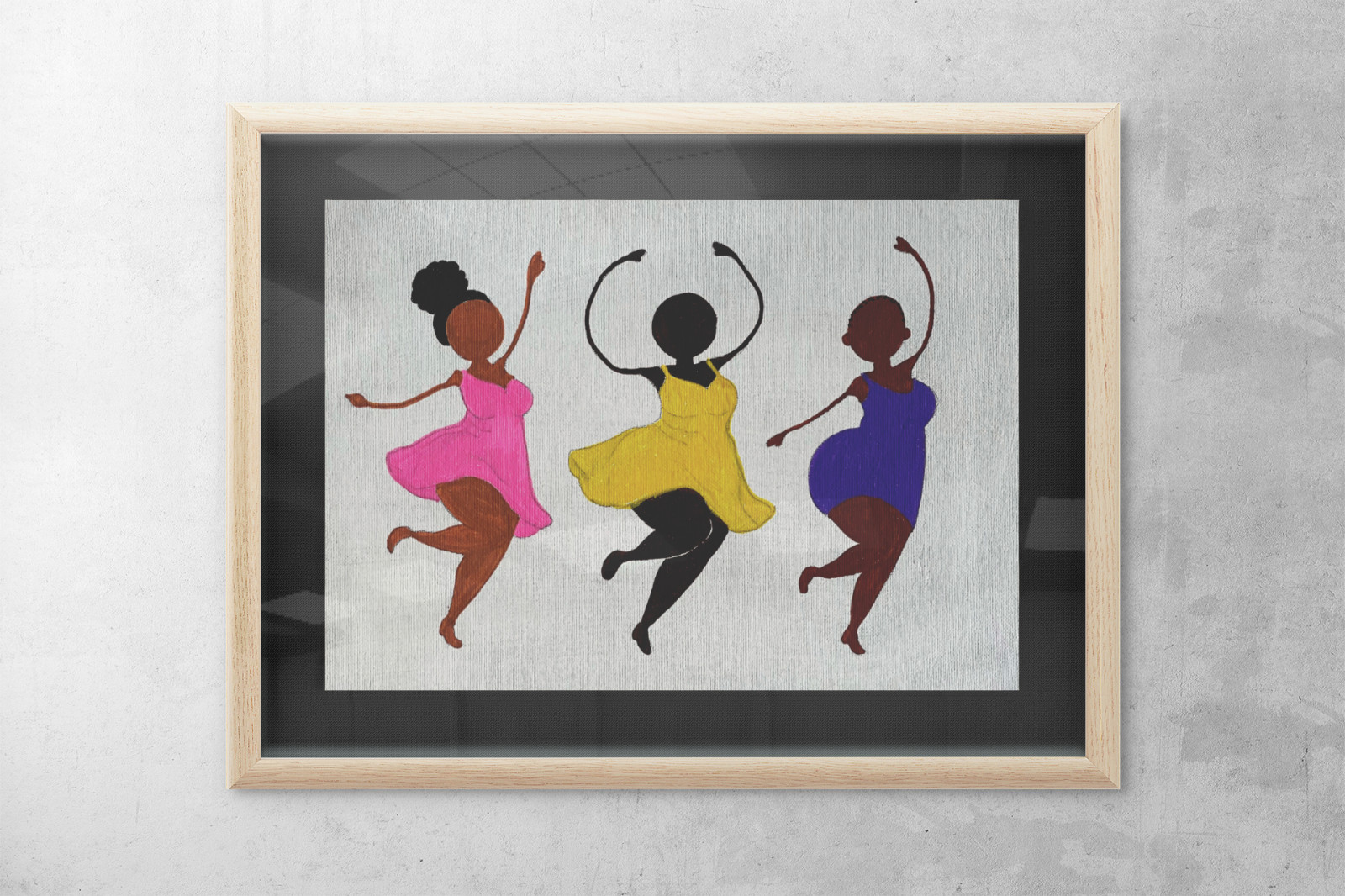 Unapologetic Joy | Dancing Curvy Black Women – 9×12 Acrylic Canvas Art