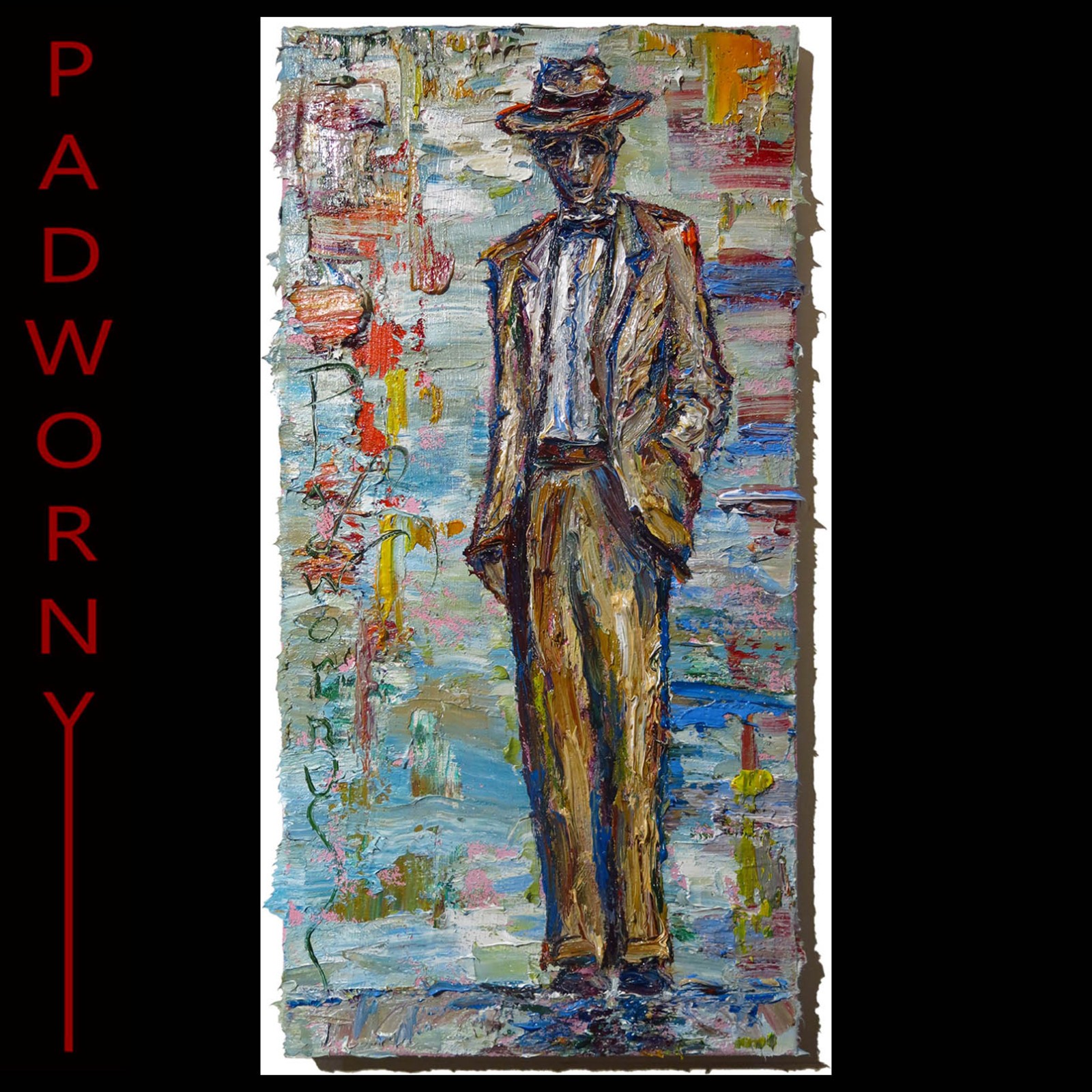 ORIGINAL OIL PAINTING█REALISM POP█ART SIGNED MALE PORTRAIT man deco guy 24″ TALL